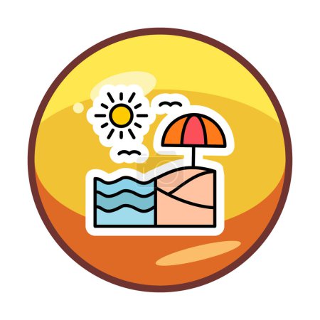 Illustration for Vector illustration of summer beach icon - Royalty Free Image