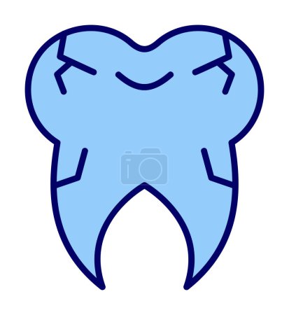 Ilustración de Icono de diente agrietado, ilustración vectorial - Imagen libre de derechos