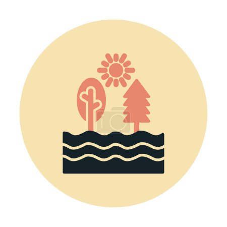 Illustration for Nature flat icon vector illustration - Royalty Free Image