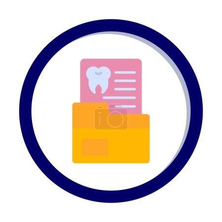 Illustration for Dental Record icon in vector. logotype - doodle - Royalty Free Image