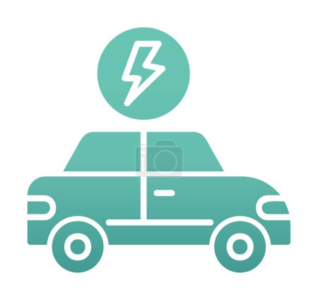 Illustration for Electric car icon. Electrical automobile and charging symbol. Eco friendly electro auto vehicle concept. Vector illustration - Royalty Free Image