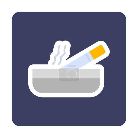Téléchargez les illustrations : Cigarette en cendres icône de plateau illustration vectorielle - en licence libre de droit
