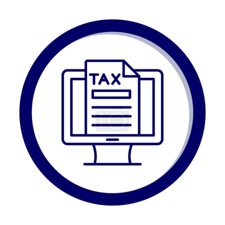Téléchargez les illustrations : Illustration vectorielle d'icône fiscale en ligne - en licence libre de droit