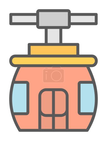 Illustration for Cableway  icon, outline style   illustration - Royalty Free Image