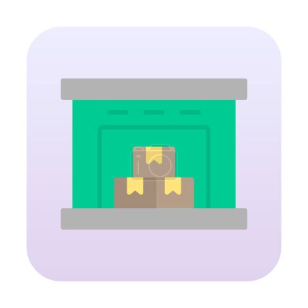Photo for Warehouse with boxes icon, vector  illustration - Royalty Free Image