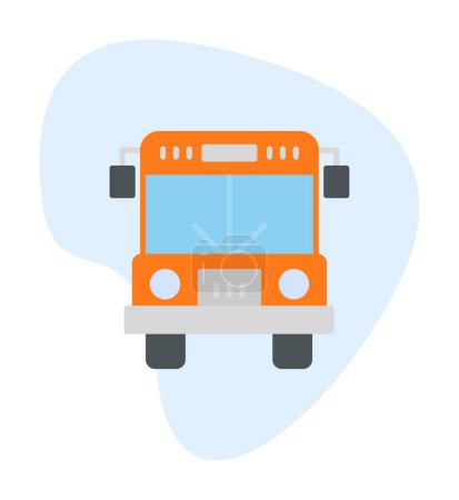 Téléchargez les illustrations : Icône de bus, illustration vectorielle - en licence libre de droit