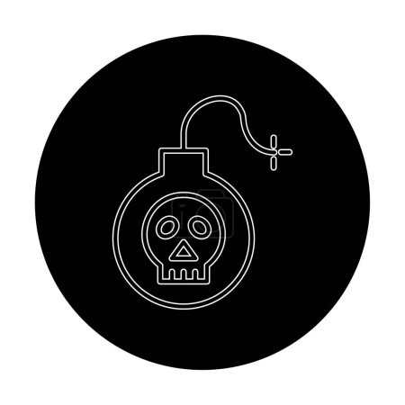 Ilustración de Icono de bomba con ilustración de vector de cráneo - Imagen libre de derechos