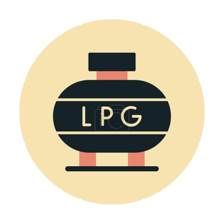 Téléchargez les illustrations : Icône web de conteneur de gaz de pétrole liquéfié, illustration vectorielle - en licence libre de droit