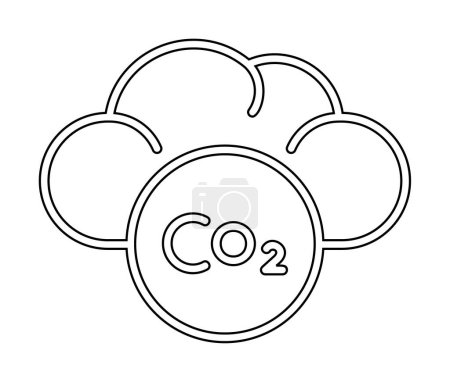 Ilustración de Nube con ilustración de iconos de emisiones de CO2 - Imagen libre de derechos
