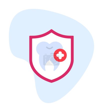 Illustration for Tooth protection shield icon vector. thin line sign. Prevention isolated contour symbol illustration - Royalty Free Image