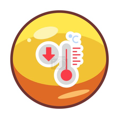 Ilustración de Termómetro con ilustración de vectores de iconos de baja temperatura - Imagen libre de derechos