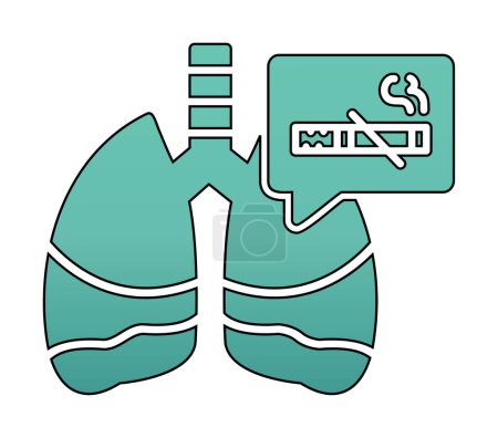 Ilustración de Pulmones y no fumar icono, concepto de cáncer, ilustración vectorial - Imagen libre de derechos