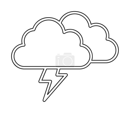 Téléchargez les illustrations : Nuages orageux avec icône de foudre. illustration vectorielle - en licence libre de droit