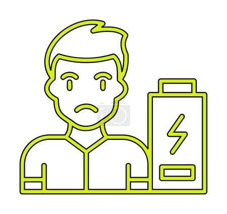 Ilustración de Ilustración vectorial de un hombre sin icono de batería de energía - Imagen libre de derechos