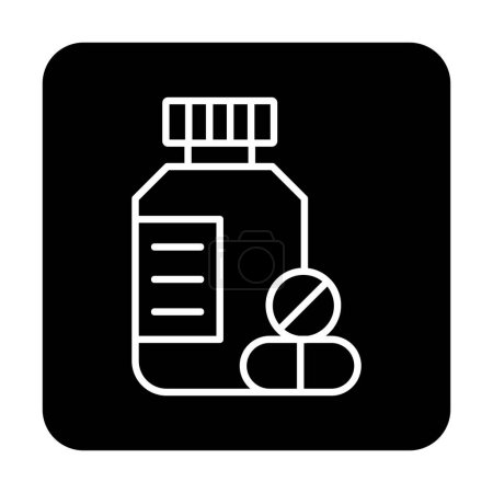 Illustration for Medicine bottle with pills, medical pills icon, vector illustration - Royalty Free Image