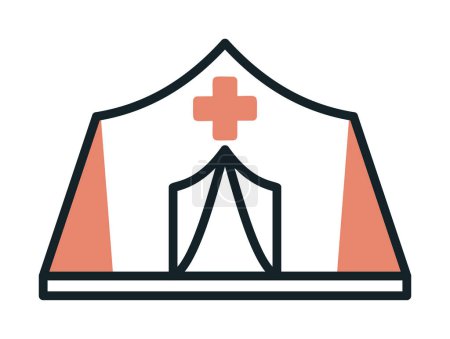 Refugee Camp vector flat color icon 