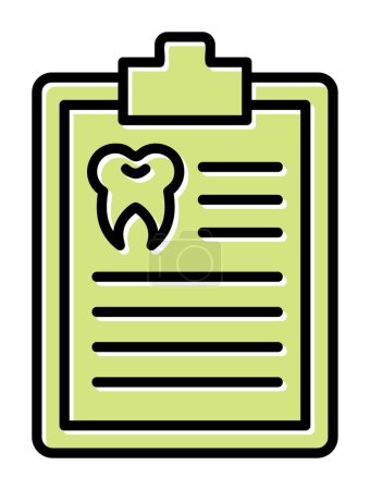 Téléchargez les illustrations : Dent avec icône presse-papiers. illustration simple de l'icône vectorielle Rapport médical pour le web - en licence libre de droit