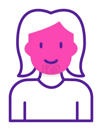 Illustration for Avatar female women character icon - Royalty Free Image