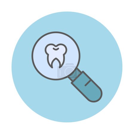 Téléchargez les illustrations : Vecteur de contrôle dentaire icône couleur plate - en licence libre de droit