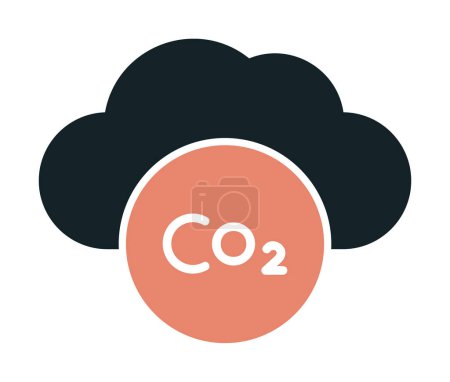 Wolke mit Co-2-Emissionssymbol 
