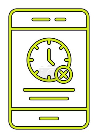 No time on smartphone icon vector isolated on white background for your web and mobile app design, time logo concept