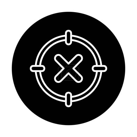 Ilustración de Sin concentración o cruz en el icono del círculo, ilustración vectorial - Imagen libre de derechos