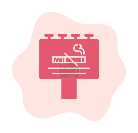 Téléchargez les illustrations : Illustration vectorielle de Panneau d'affichage avec panneau anti-tabac - en licence libre de droit