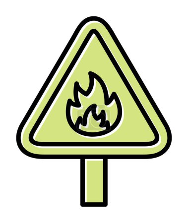 Ilustración de Plano Icono de signo inflamable, ilustración vectorial - Imagen libre de derechos