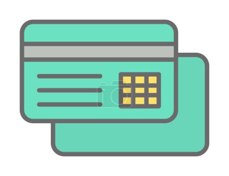 Ilustración de Simple crédito moderno icono plano, vector de ilustración - Imagen libre de derechos