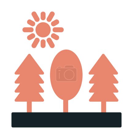 Illustration for Trees, forest, nature icon, vector illustration - Royalty Free Image