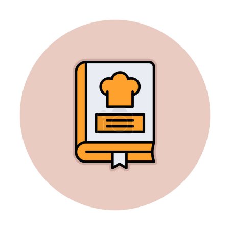 Téléchargez les illustrations : Icône de livre de recettes - Icône simple, vecteur - en licence libre de droit