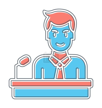 Illustration for Conference icon, vector illustration - Royalty Free Image