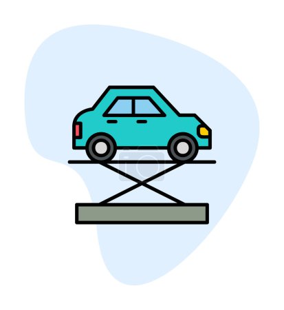 Illustration for Car jack and repair service, vector illustration - Royalty Free Image