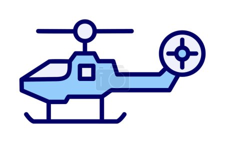 Ilustración de Helicóptero militar. icono web ilustración simple - Imagen libre de derechos