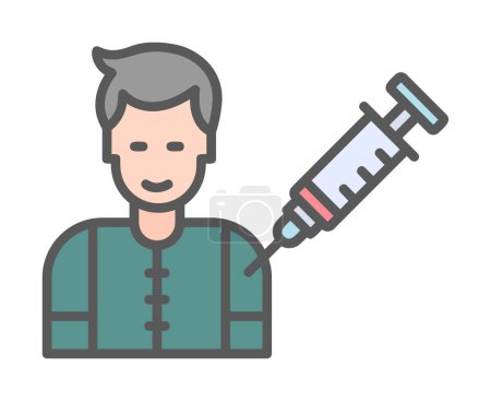 Téléchargez les illustrations : Homme Icône web de vaccination, illustration vectorielle - en licence libre de droit