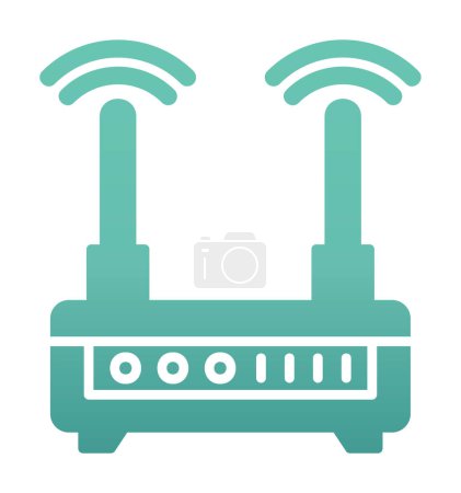 Illustration for Wifi router icon vector illustration - Royalty Free Image