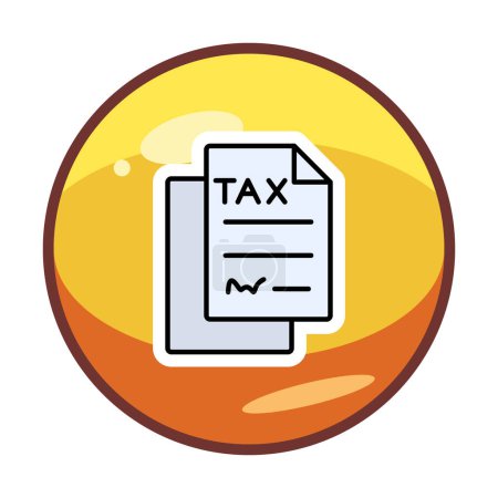 Téléchargez les illustrations : Icône de formulaire d'impôt sur fond blanc - en licence libre de droit