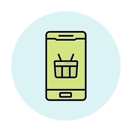 Illustration for Smartphone with shopping basket - Royalty Free Image