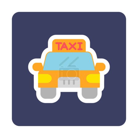 Téléchargez les illustrations : Icône de taxi illustration vectorielle - en licence libre de droit