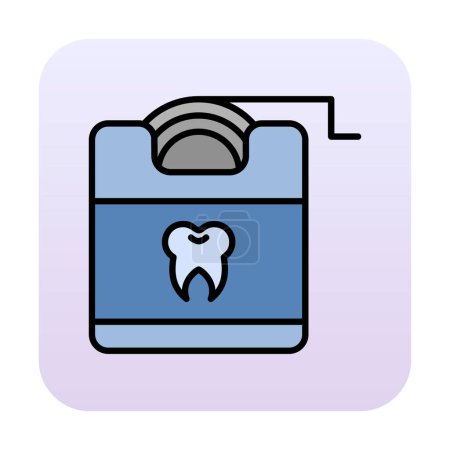 Téléchargez les illustrations : Icône de fil dentaire. Illustration vectorielle de dentisterie. - en licence libre de droit
