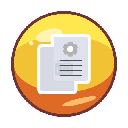 Illustration for Working Report. web icon simple illustration - Royalty Free Image