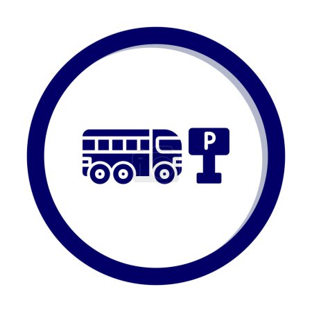 Foto de Vector ilustración del icono de estacionamiento de autobuses - Imagen libre de derechos