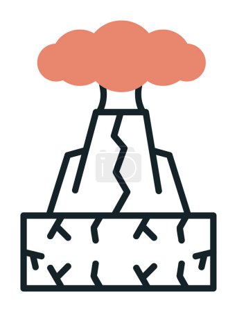 Téléchargez les illustrations : Illustration vectorielle volcan, élément icône dessin animé. - en licence libre de droit