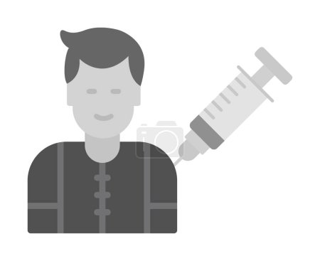 Téléchargez les illustrations : Homme Icône web de vaccination, illustration vectorielle - en licence libre de droit