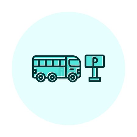 Ilustración de Vector ilustración del icono de estacionamiento de autobuses - Imagen libre de derechos