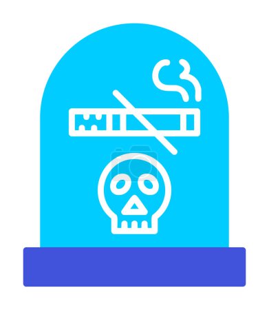 Téléchargez les illustrations : Icône fumeur et tombe, vecteur d'icône plate - en licence libre de droit