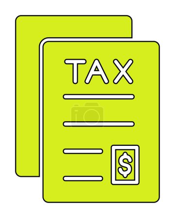Téléchargez les illustrations : Icône de fichier fiscal simple, illustration vectorielle - en licence libre de droit