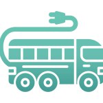 Electric bus. web icon simple illustration