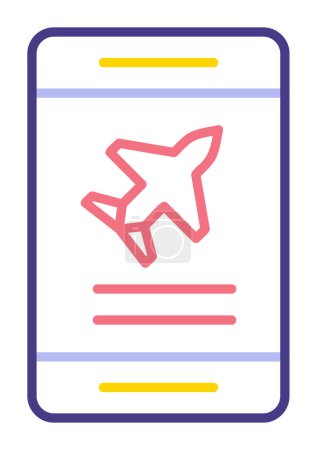 Téléchargez les illustrations : Illustration vectorielle de l'icône Ticket on Plane - en licence libre de droit