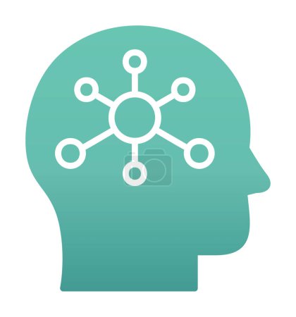 Illustration for Brain icon with Psychology sign  design vector illustration - Royalty Free Image